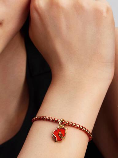 Charm Colgante Caballo rojo fuego en cristal Murano