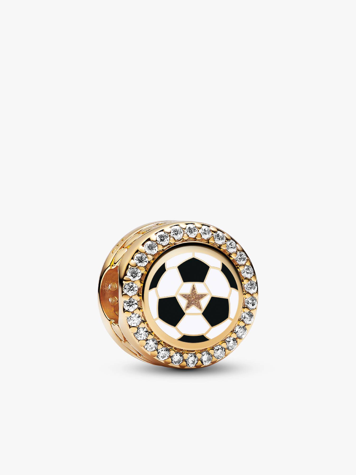 Charm Grabado Balón de Fútbol Estrella Dorada