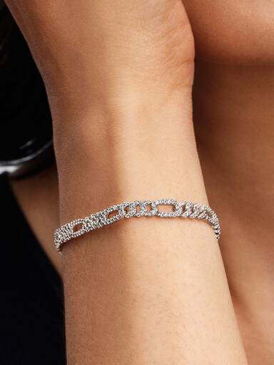 Brazalete de cadena cubana ovalada