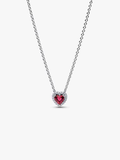 Collar collier Corazón elevado rojo