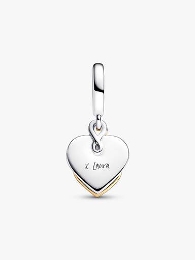 Charm Colgante Doble Mamá Grabable con Diamante Cultivado en Laboratorio