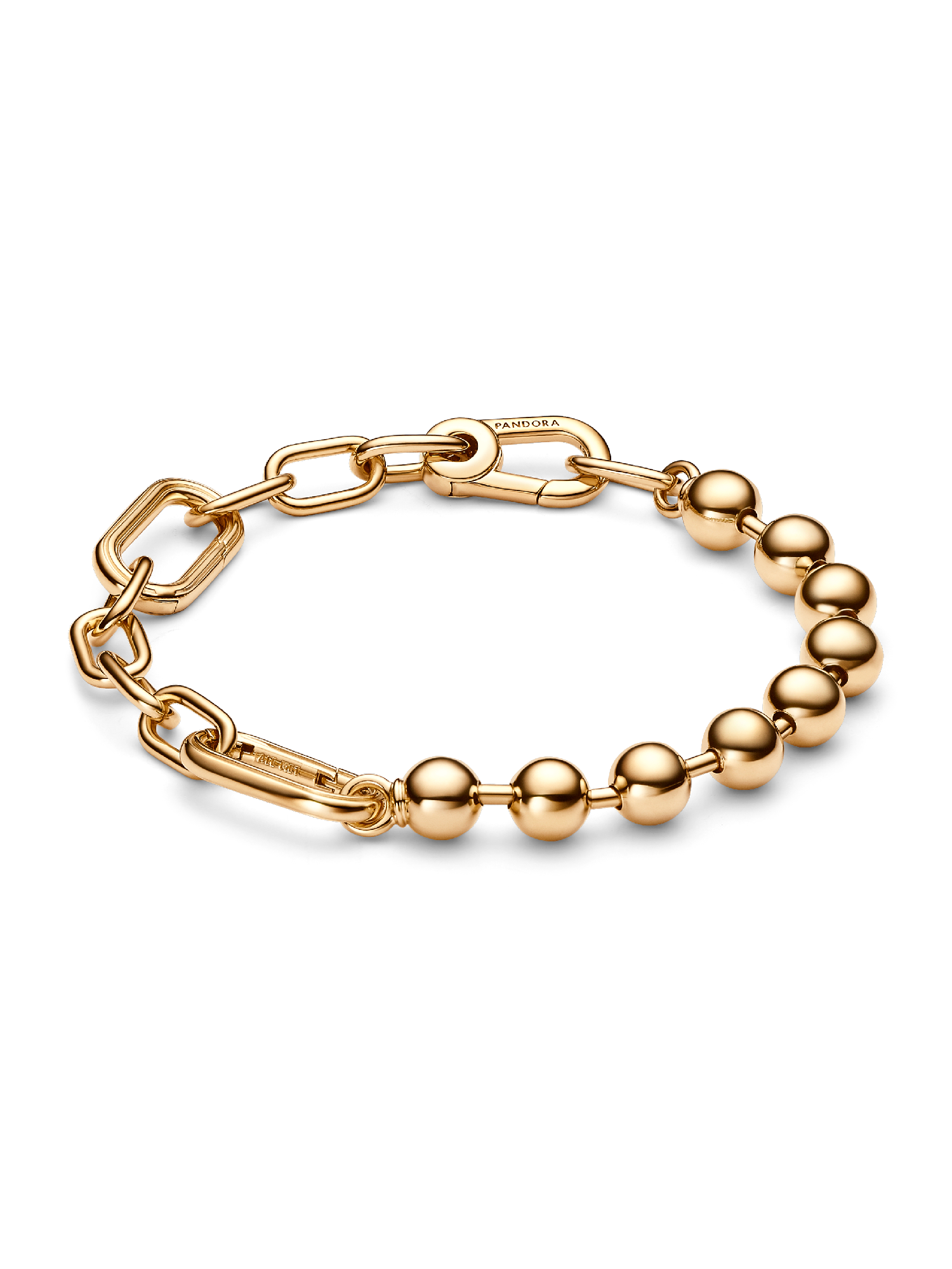 Brazalete de cadena de eslabones y cuentas de metal