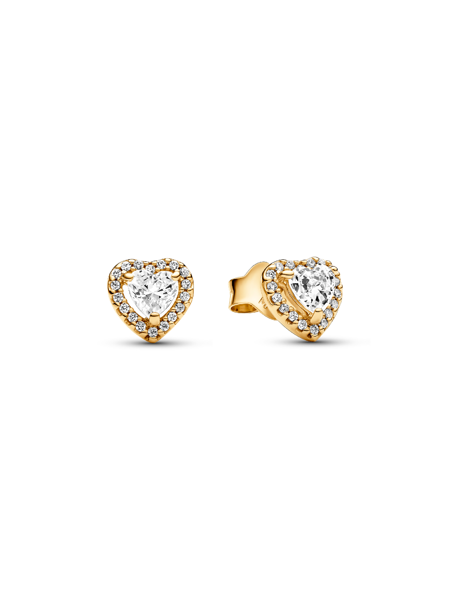 Aretes de botón Corazón elevado brillante