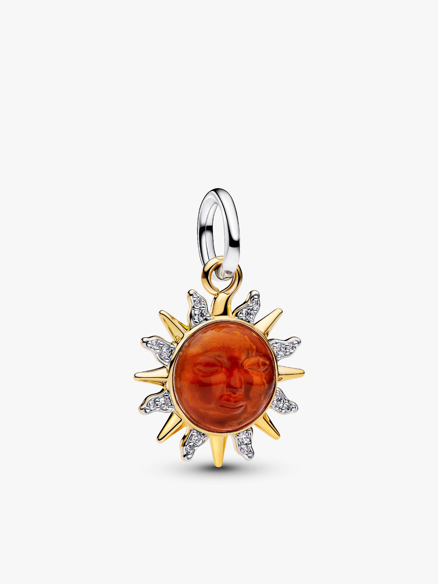 Charm Colgante Sol en Espiral de Dos Tonos