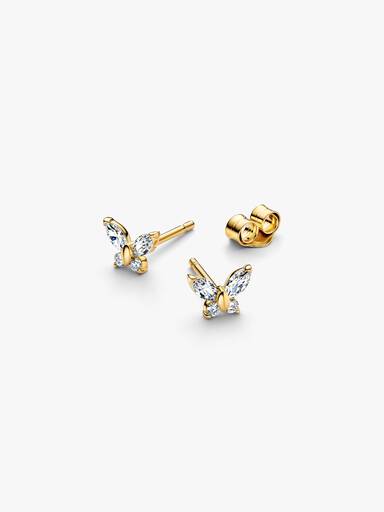 Aretes de botón Mariposa