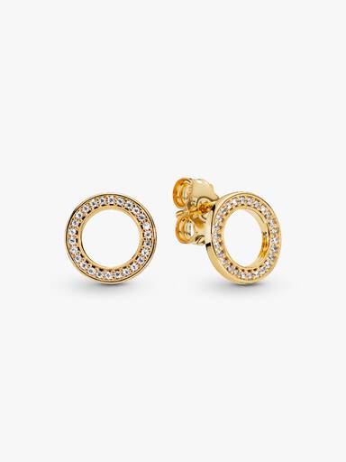 Aretes de botón Círculo reluciente