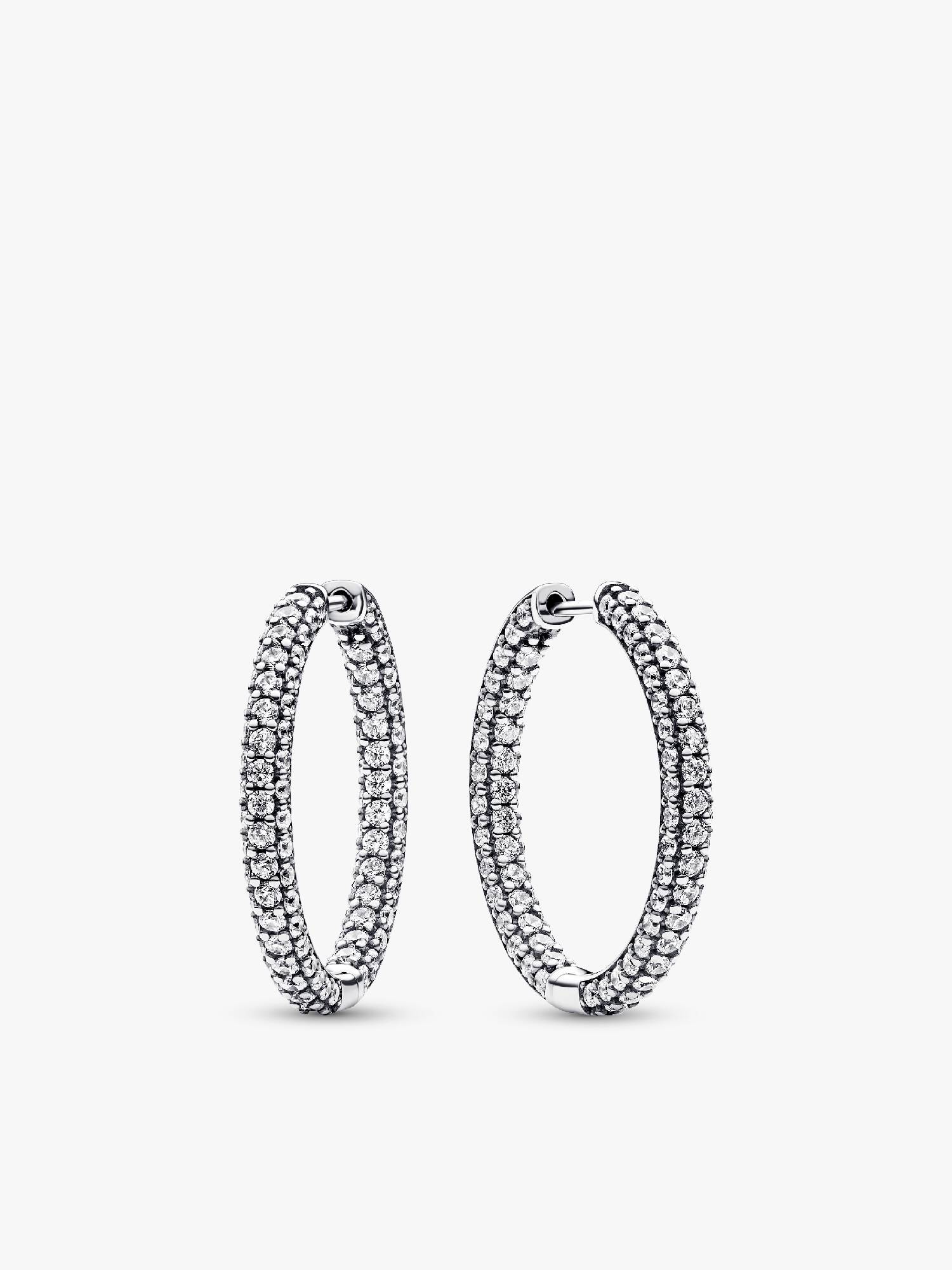 Aretes de aro Hilera de pavé Pandora Timeless