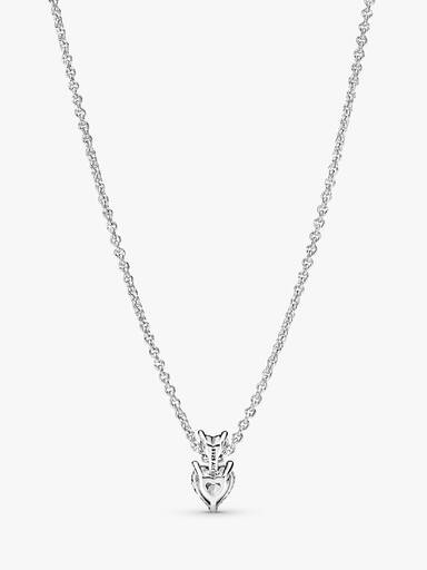 Collar collier con pendiente de corazón doble reluciente