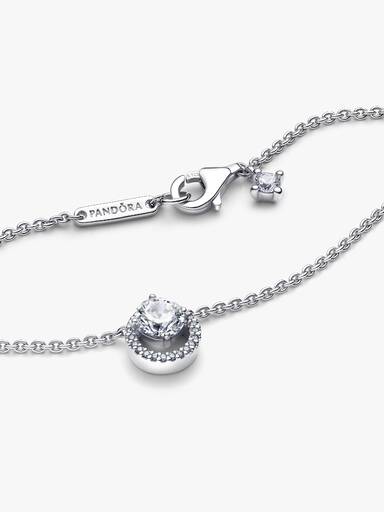 Collar Collier con Colgante Halo Redondo Brillante
