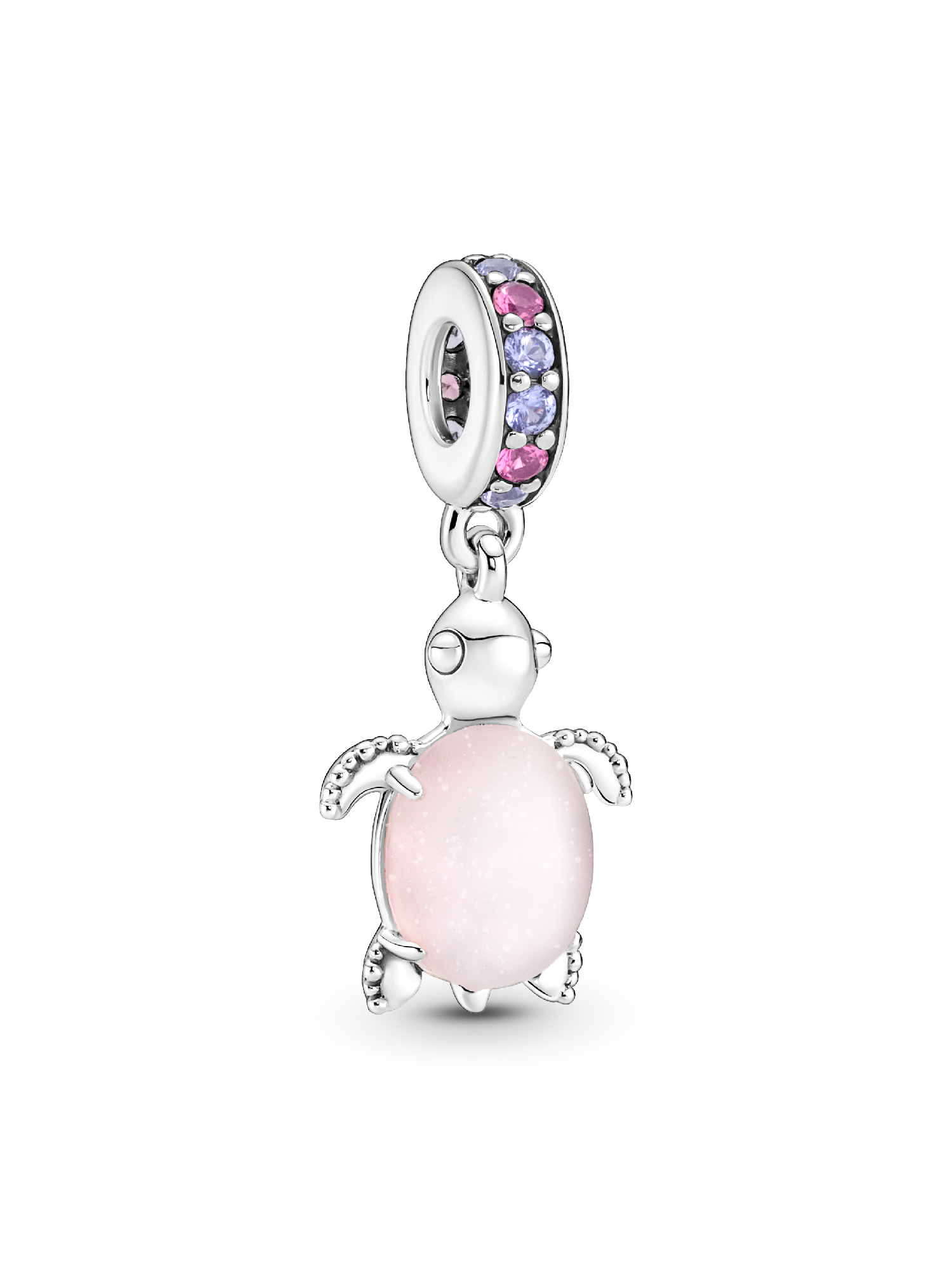 Charm colgante Tortuga de mar rosa de cristal Murano