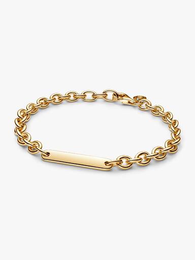Brazalete de eslabones con barra grabable