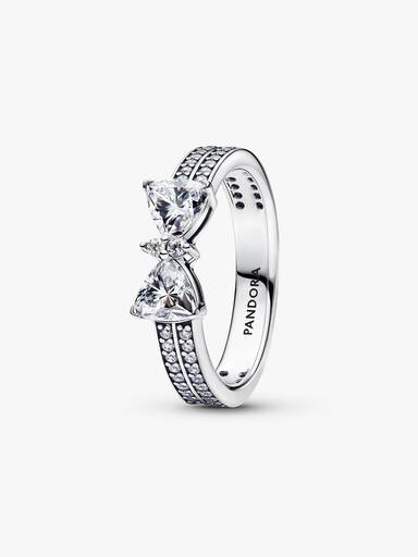 Anillo Doble Fila Moño Brillante