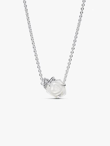 Collar Collier Rosa Blanca en Flor