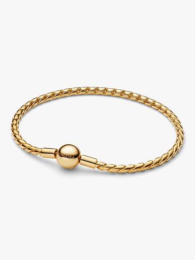 Brazalete de cadena trenzada con broche redondo