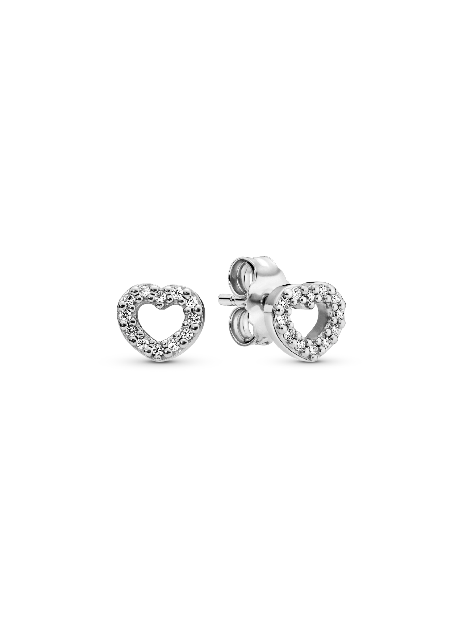 Aretes de botón Corazón abierto