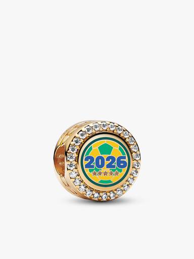 Set Pulsera de Cuero y Charm Brasil 2026 Brillante