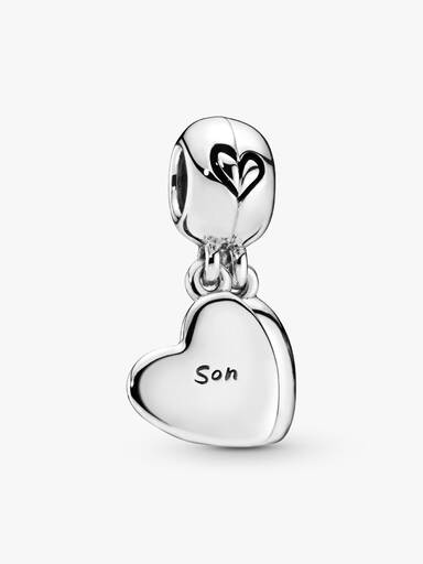 Charm colgante corazón dividido Madre e hijo