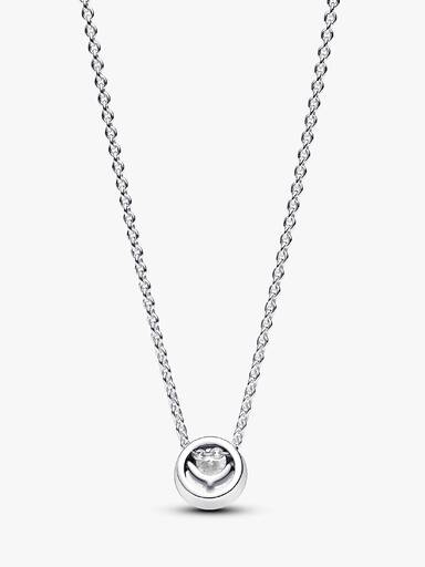Collar Collier con Colgante Halo Redondo Brillante