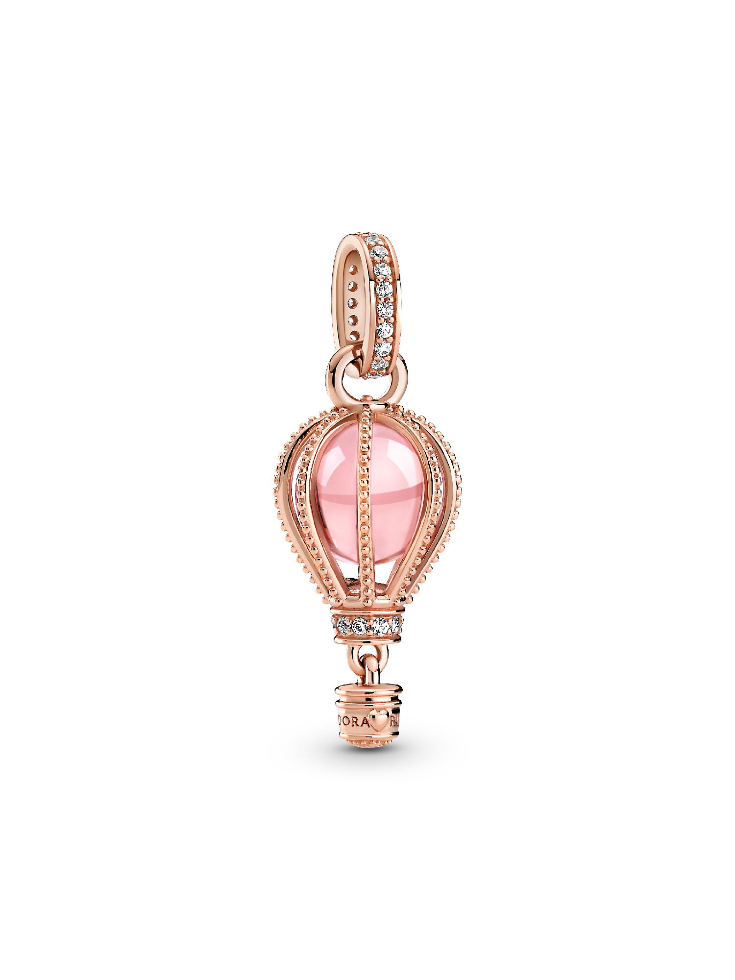 Charm colgante Globo aerostático Rosa resplandeciente.