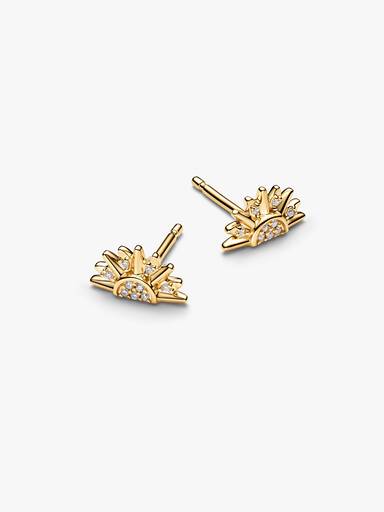 Aretes de Botón Sol Celestial Reluciente