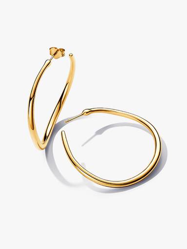 Aretes de aro Abiertos con forma orgánica de 42 mm
