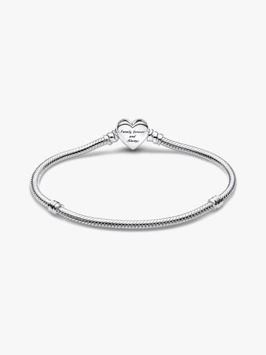 Pulsera cadena de serpiente con broche de Corazón Infinito Rosado brillante