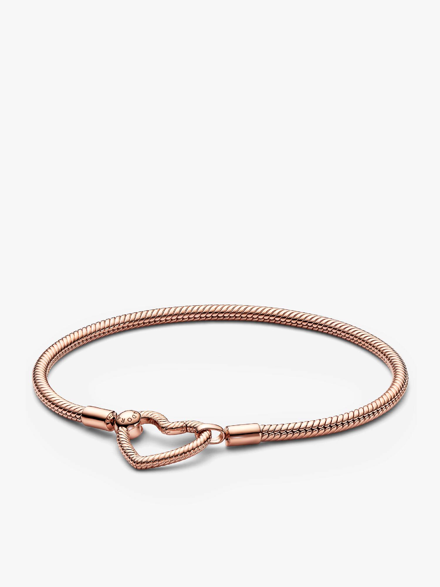 Brazalete cadena de serpiente con broche de corazón Pandora Moments
