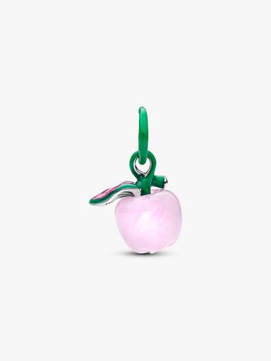 Charm Manzana rosada de cristal Murano