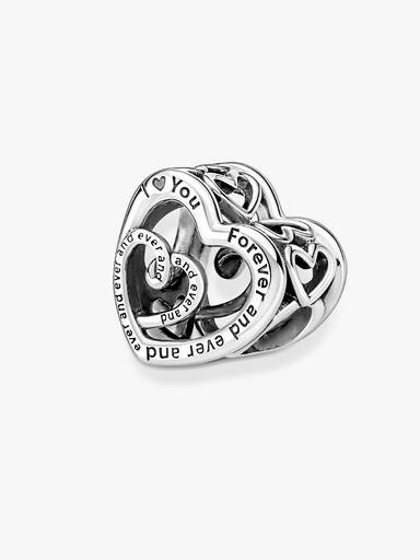 Charm Corazones entrelazados con infinito