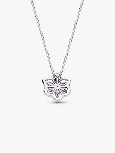 Collar con Colgante estilo herbario Rosado Brillante