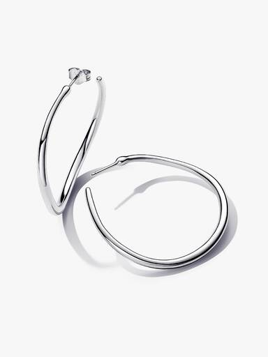 Aretes de aro Abiertos con forma orgánica de 42 mm