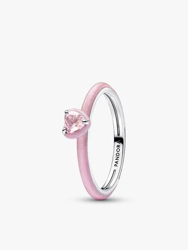 Set de Anillo Corazón Chakra en Rosa y Negro