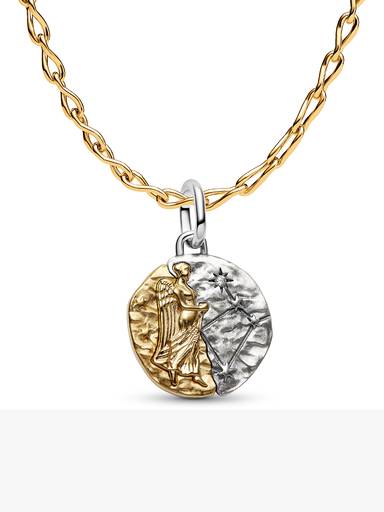 Set de collar con charm de medallón de Virgo