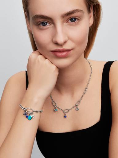 Mini charm colgante Estrella azul