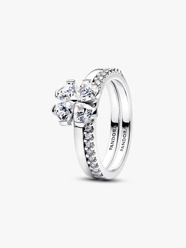 Anillo divisible Trébol de la suerte brillante