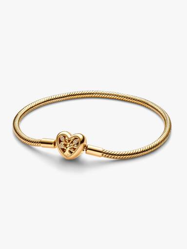 Brazalete cadena de serpiente con broche de corazón árbol de la familia