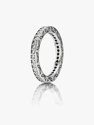 Anillo de plata de ley, circonita cúbica