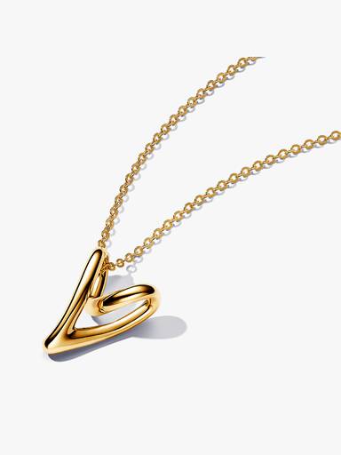 Collar con colgante corazón con forma orgánica