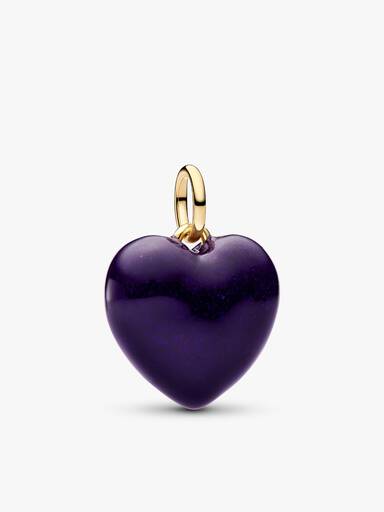 Collar con colgante de corazón abultado morado