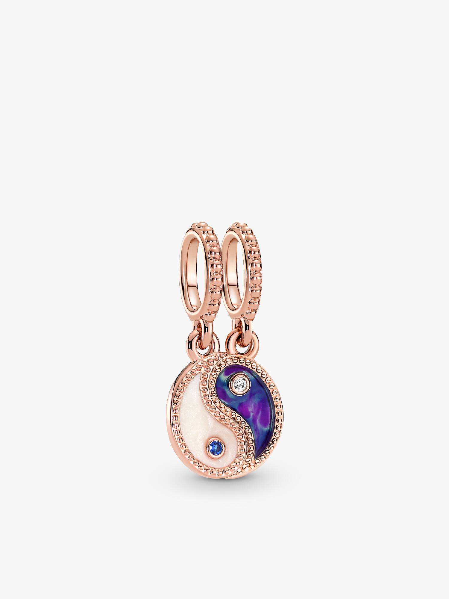 Charm colgante separable Yin y Yang reluciente