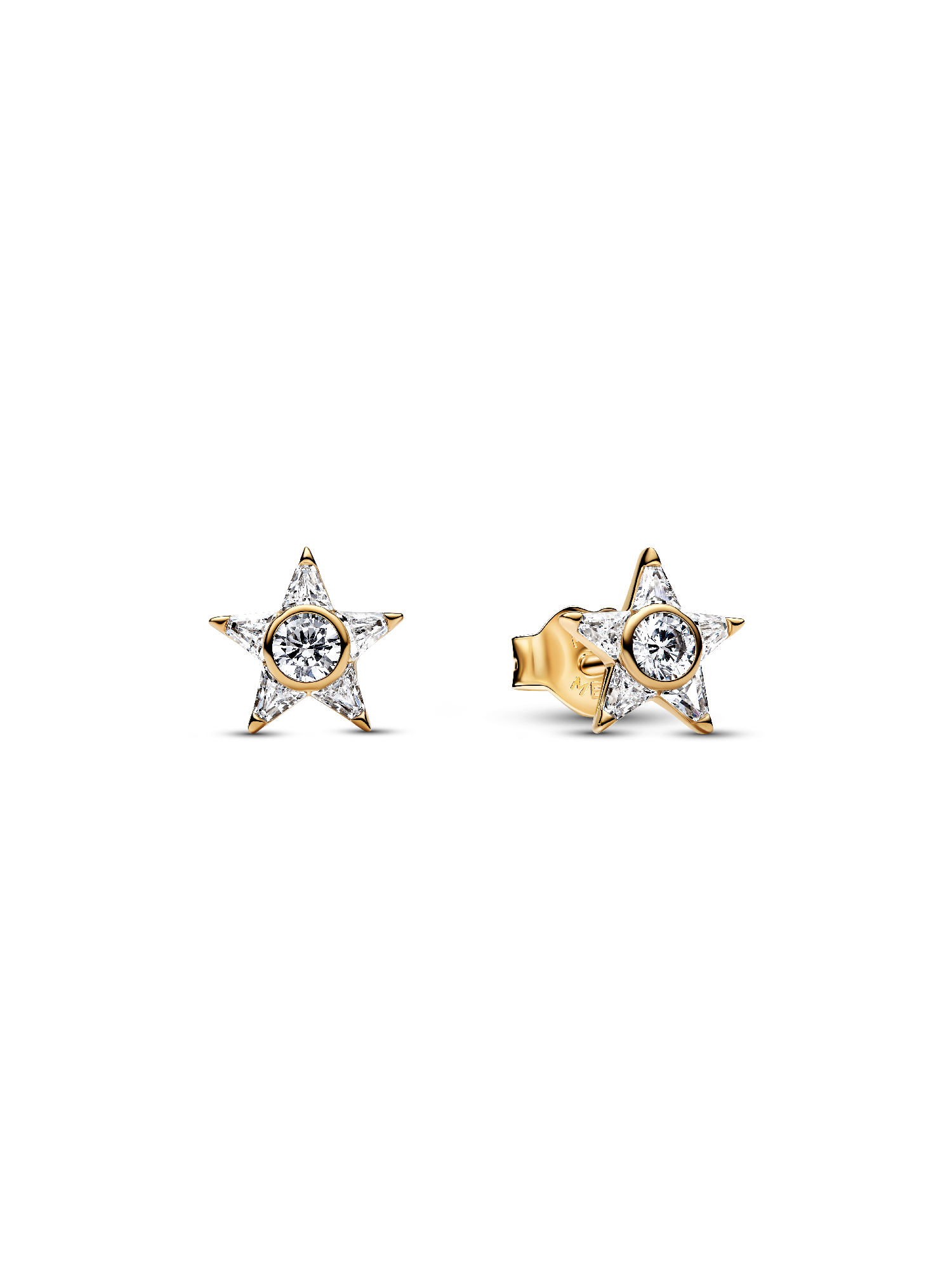 Aretes de botón Estrella Brillante 