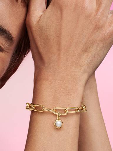 Charm Mini Colgante Sol Perla Cultivada de Agua Dulce Tratada Pandora ME