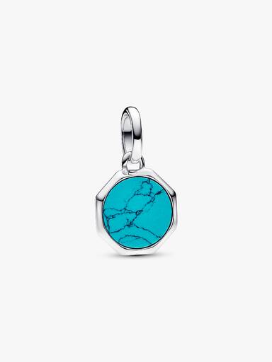 Charm Mini Medallón grabable turquesa