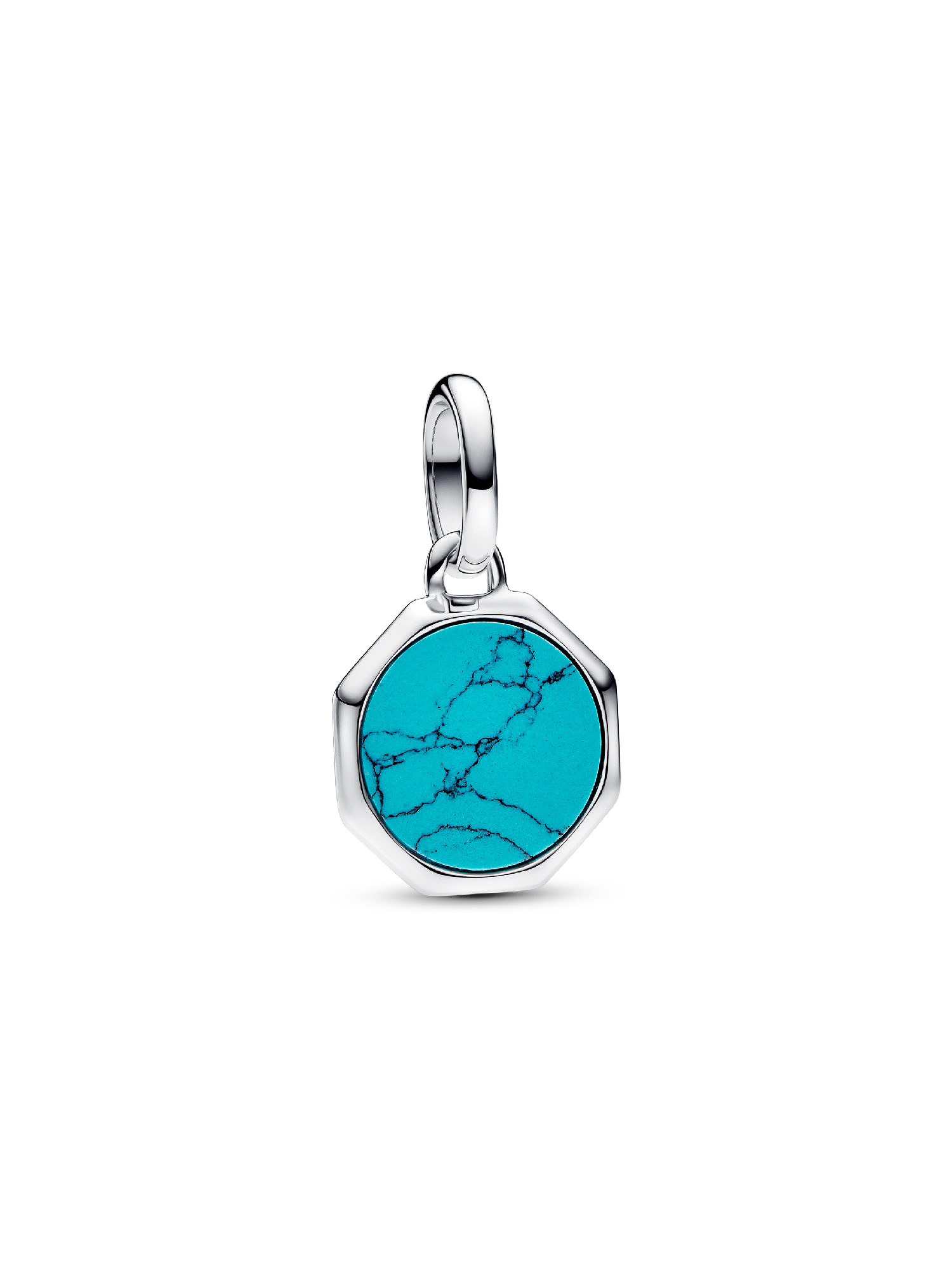 Charm Mini Medallón grabable turquesa
