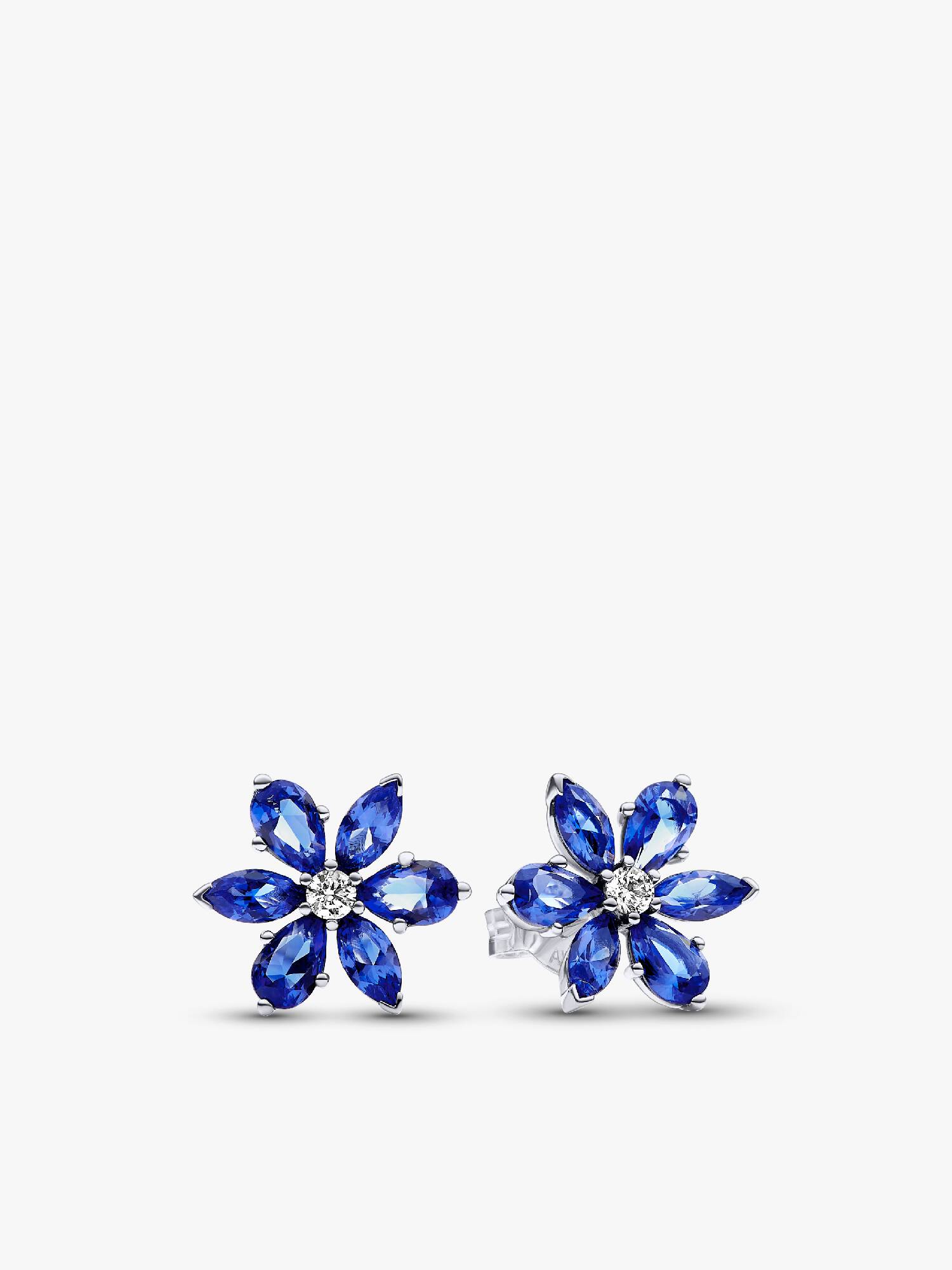 Aretes de botón Racimo herbario azul reluciente