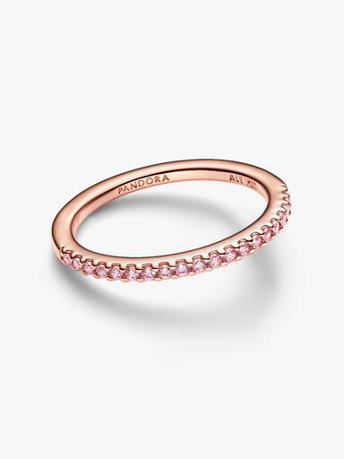 Anillo Banda Rosa Brillante