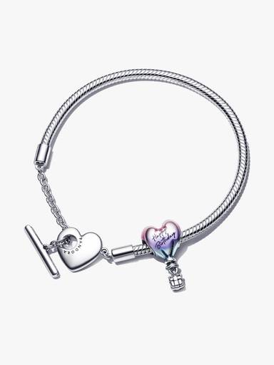 Set de Pulsera con Corazón y Globo “Feliz Cumpleaños” con cierre T-Bar