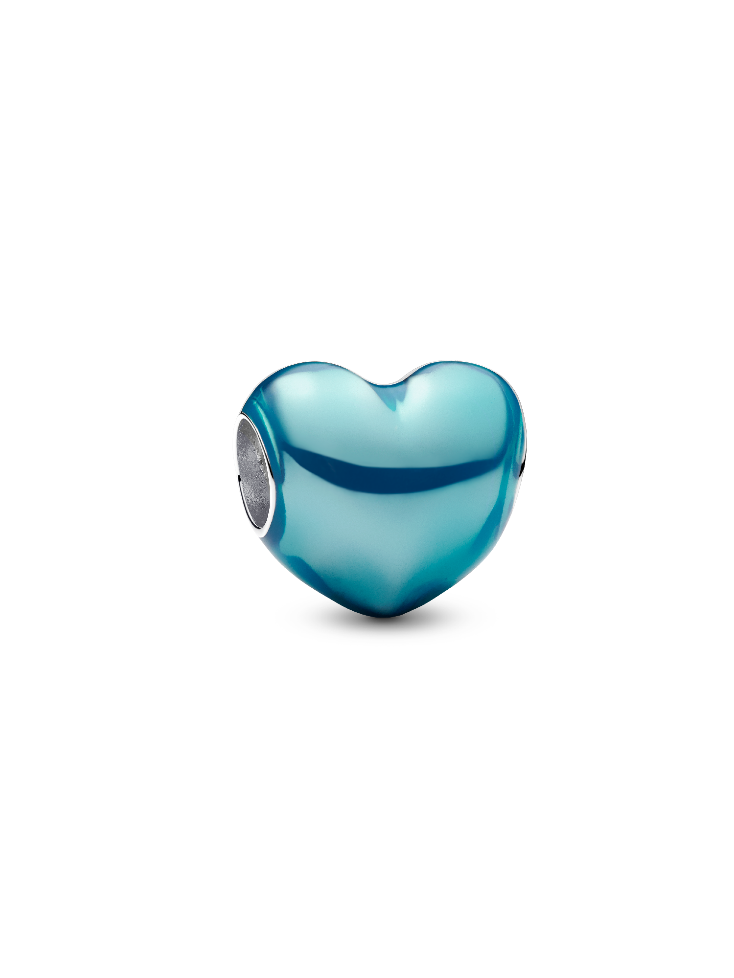 Charm Corazón Metálico Azul Cielo