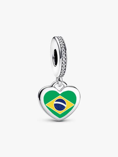 Charm Bandera Brasil en corazon