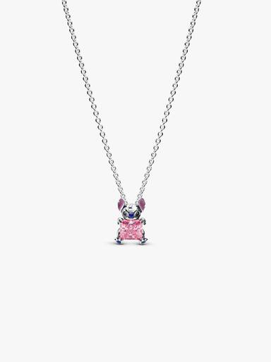 Collar collier con piedra rosada Stitch de Disney